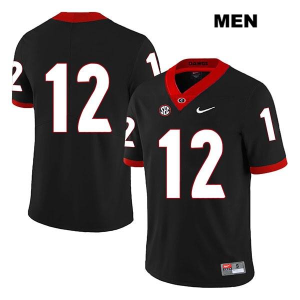 Georgia Bulldogs Men's Tommy Bush #12 NCAA No Name Legend Authentic Black Nike Stitched College Football Jersey XSS7156QN